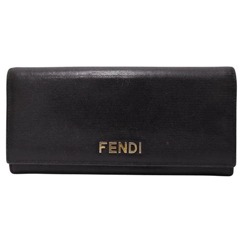 Fendi Black Leather Classic Wallet For Sale at 